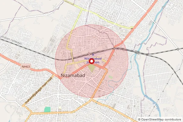 Map showing approximate area covered by Pincode 503003 — Mamidipalli B.O, Nizamabad