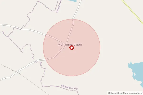 Map showing approximate area covered by Pincode 503101 — Bhagirathipalli B.O, Kamareddy