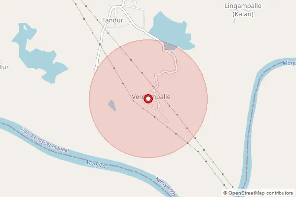 Map showing approximate area covered by Pincode 503108 — Malthummeda B.O, Kamareddy