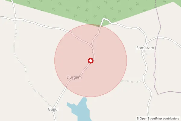 Map showing approximate area covered by Pincode 503114 — Gurjal B.O, Kamareddy
