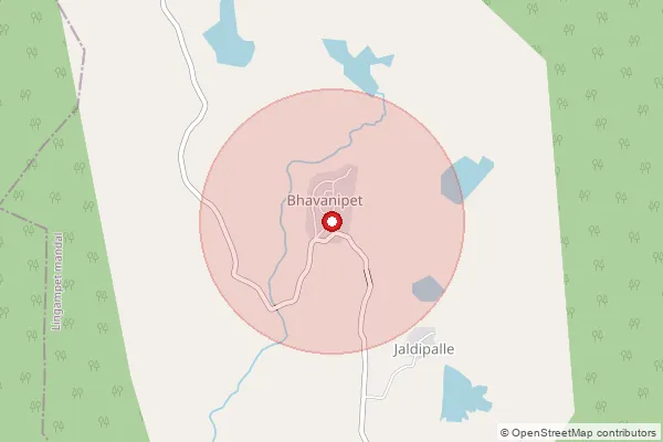 Map showing approximate area covered by Pincode 503122 — Mathumal B.O, Kamareddy