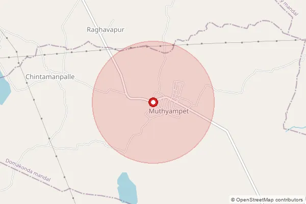 Map showing approximate area covered by Pincode 503123 — Anchanur B.O, Kamareddy