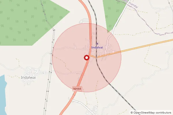 Map showing approximate area covered by Pincode 503164 — Nallapalli B.O, Nizamabad