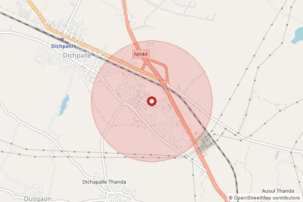 Map showing approximate area covered by Pincode 503174 — Apsp Camp S.O, Nizamabad