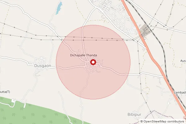 Map showing approximate area covered by Pincode 503175 — Kanjar B.O, Nizamabad