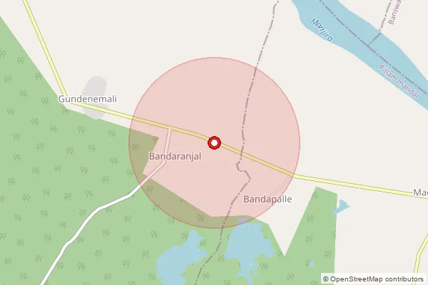 Map showing approximate area covered by Pincode 503187 — Konapur B.O, Kamareddy