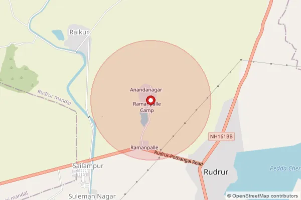 Map showing approximate area covered by Pincode 503188 — Raikur B.O, Nizamabad