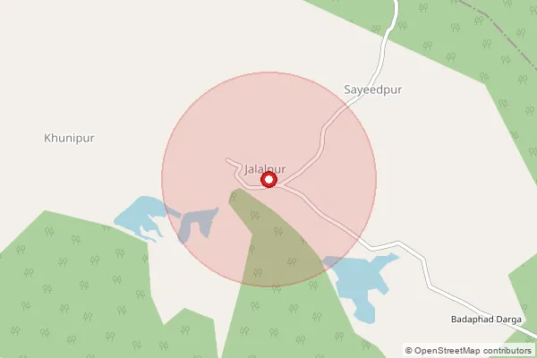 Map showing approximate area covered by Pincode 503201 — Old Varni B.O, Nizamabad