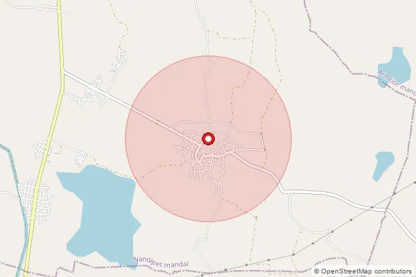 Map showing approximate area covered by Pincode 503213 — Kalhadi B.O, Nizamabad