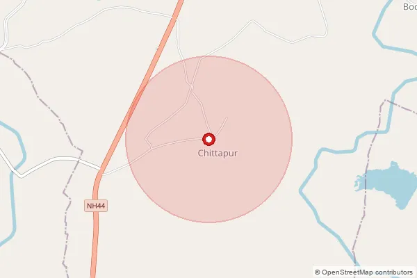 Map showing approximate area covered by Pincode 503217 — Vennelb B.O, Nizamabad
