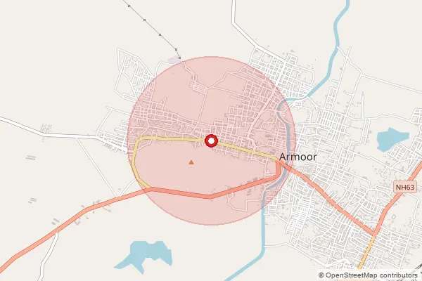 Map showing approximate area covered by Pincode 503224 — Armoor H.O, Nizamabad