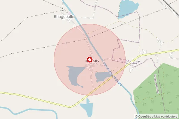 Map showing approximate area covered by Pincode 503245 — Navipet S.O, Nizamabad