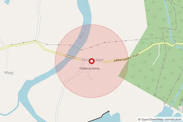 Map showing approximate area covered by Pincode 503302 — Mohammadnagar B.O, Kamareddy