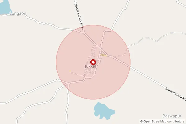 Map showing approximate area covered by Pincode 503305 — Baswapur B.O, Kamareddy