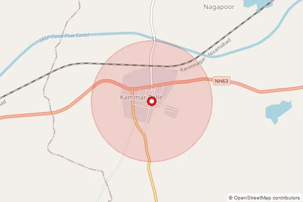 Map showing approximate area covered by Pincode 503308 — Tadlarampur B.O, Nizamabad