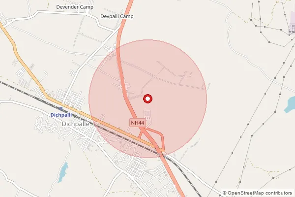 Map showing approximate area covered by Pincode 503322 — Telangana University S.O, Nizamabad