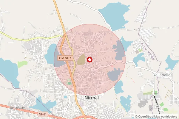 Map showing approximate area covered by Pincode 504106 — Waddial B.O, Nirmal