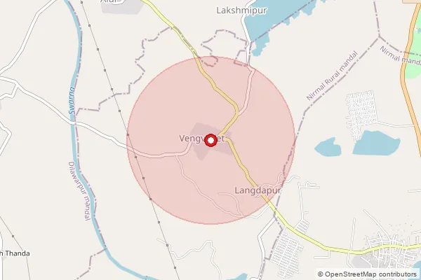 Map showing approximate area covered by Pincode 504110 — Aloor B.O, Nirmal