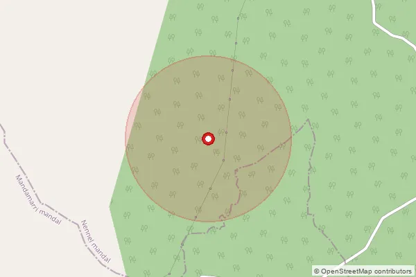 Map showing approximate area covered by Pincode 504204 — Awadam B.O, Mancherial