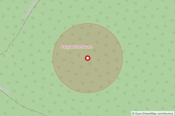 Map showing approximate area covered by Pincode 504214 — Jangaon B.O, Mancherial