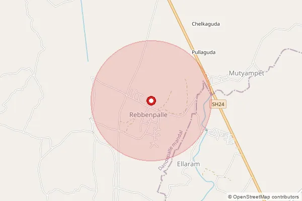 Map showing approximate area covered by Pincode 504215 — Itikyal B.O, Mancherial