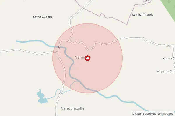 Map showing approximate area covered by Pincode 504219 — Giravalli B.O, Mancherial