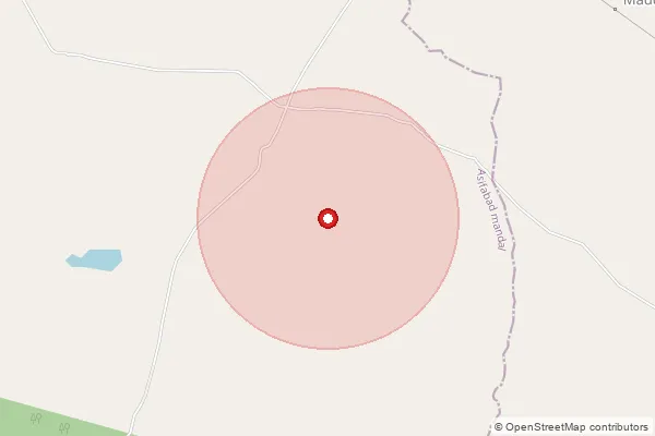 Map showing approximate area covered by Pincode 504292 — Khairgaon B.O, Kumuram Bheem Asifabad