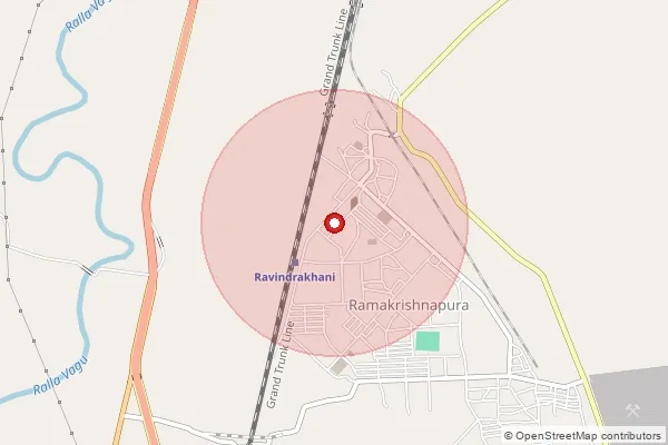 Map showing approximate area covered by Pincode 504301 — Ramakrishnapur S.O, Mancherial