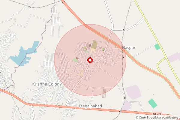 Map showing approximate area covered by Pincode 504302 — Singapur B.O, Mancherial