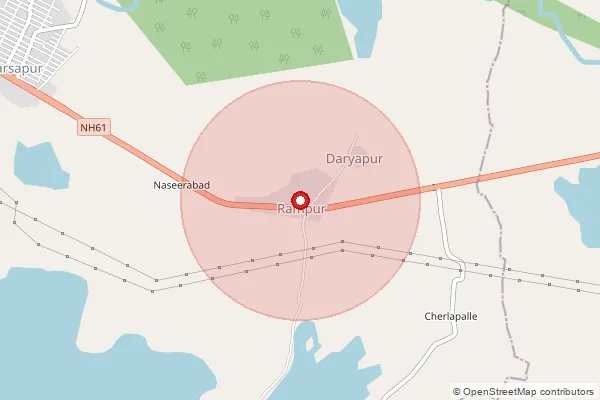 Map showing approximate area covered by Pincode 504306 — Bansapalli B.O, Nirmal