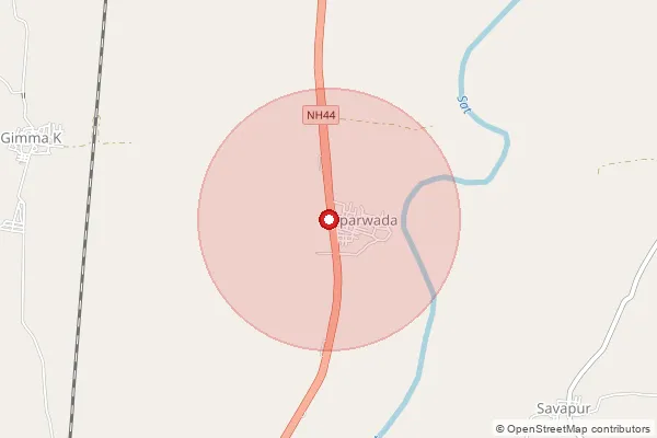 Map showing approximate area covered by Pincode 504309 — Koora B.O, Adilabad