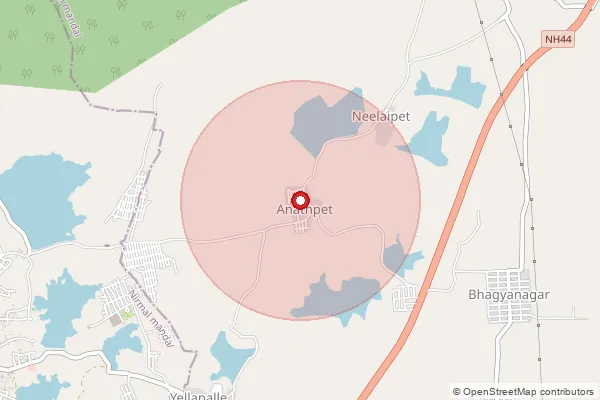 Map showing approximate area covered by Pincode 504310 — Medpalli B.O, Nirmal
