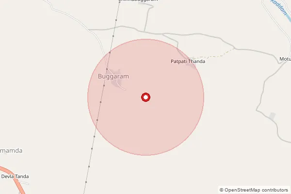 Map showing approximate area covered by Pincode 504323 — Tarnam B.O, Adilabad