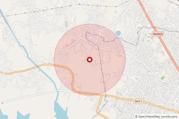 Map showing approximate area covered by Pincode 505002 — Bommakal B.O, Karimnagar