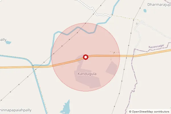 Map showing approximate area covered by Pincode 505101 — Kannur B.O, Hanumakonda