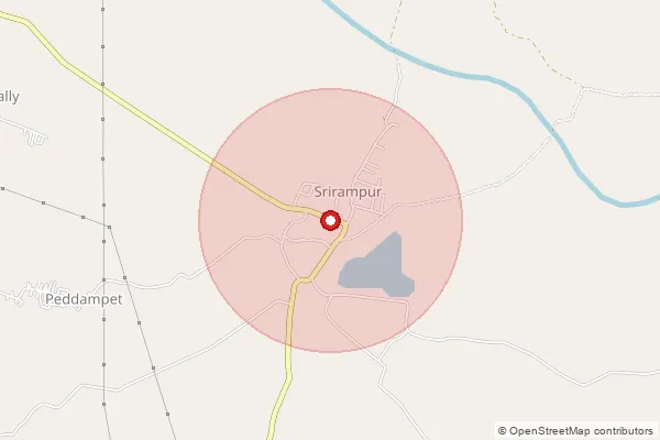 Map showing approximate area covered by Pincode 505153 — Kalvasrirampur S.O, Peddapalli