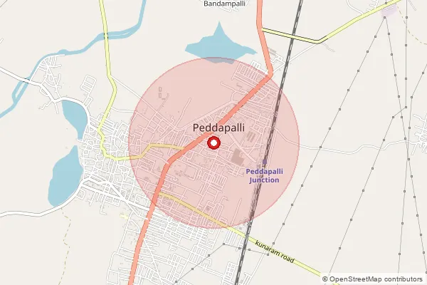 Map showing approximate area covered by Pincode 505172 — Peddapalli H.O, Peddapalli
