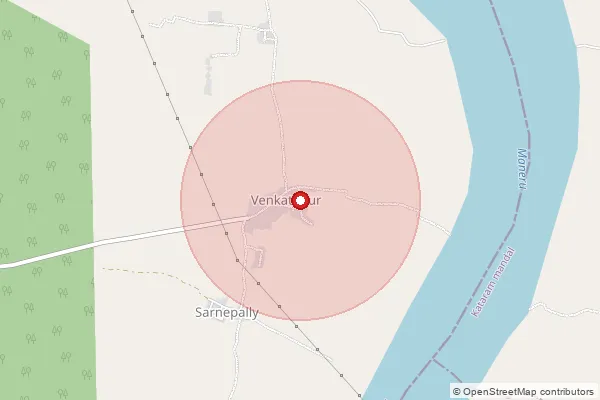 Map showing approximate area covered by Pincode 505184 — Adivisomanpalli B.O, Peddapalli
