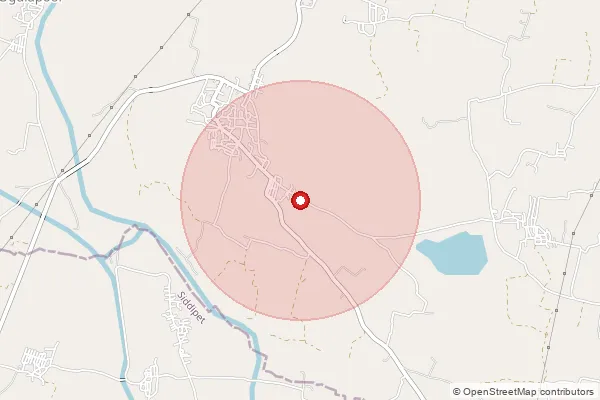 Map showing approximate area covered by Pincode 505185 — Kodurpak B.O, Peddapalli