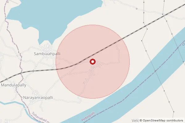 Map showing approximate area covered by Pincode 505186 — Ithrajpalle B.O, Karimnagar
