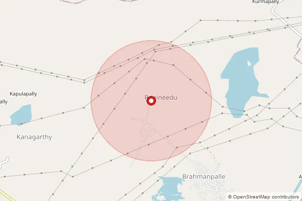 Map showing approximate area covered by Pincode 505187 — Dongathurthi B.O, Peddapalli