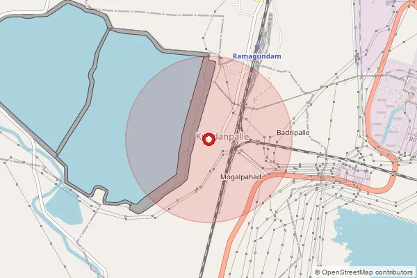Map showing approximate area covered by Pincode 505208 — Peddampet B.O, Peddapalli