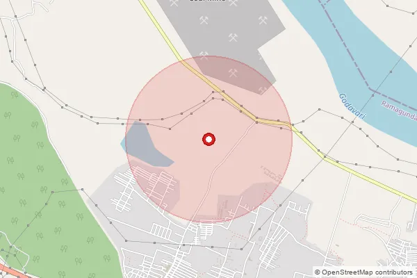Map showing approximate area covered by Pincode 505209 — Maredpak B.O, Peddapalli