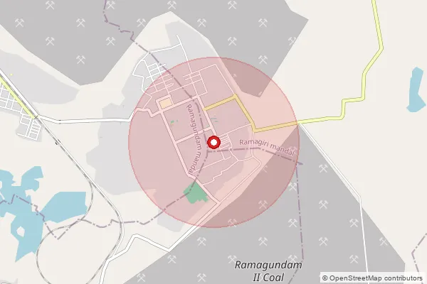 Map showing approximate area covered by Pincode 505211 — Gv8incline S.O, Peddapalli