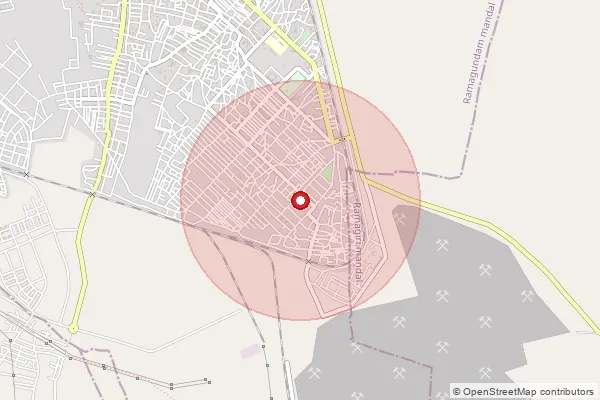 Map showing approximate area covered by Pincode 505214 — Vithalnagar S.O, Peddapalli