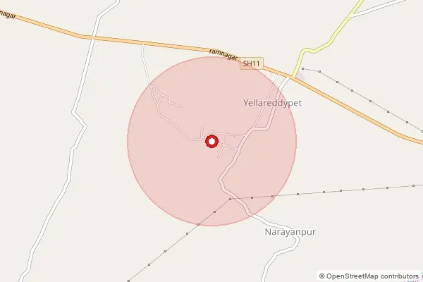 Map showing approximate area covered by Pincode 505303 — Dumala B.O, Rajanna Sircilla