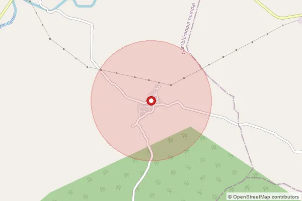 Map showing approximate area covered by Pincode 505304 — Mucherla B.O, Rajanna Sircilla