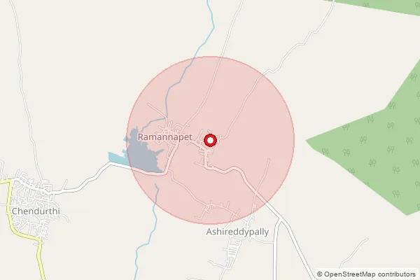 Map showing approximate area covered by Pincode 505307 — Thimmapur B.O, Rajanna Sircilla