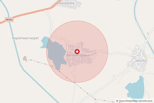 Map showing approximate area covered by Pincode 505325 — Chowlamaddi B.O, Jagitial