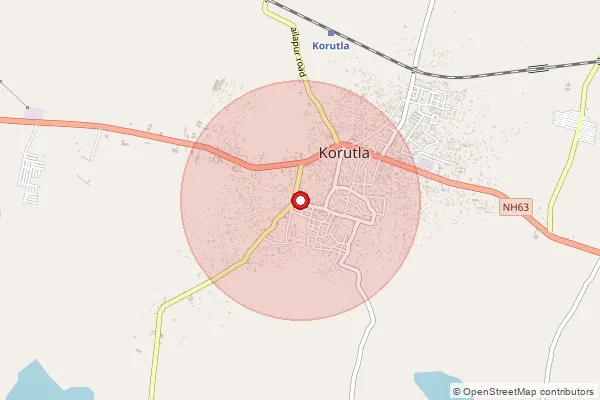 Map showing approximate area covered by Pincode 505326 — Koratla Bazar S.O, Jagitial
